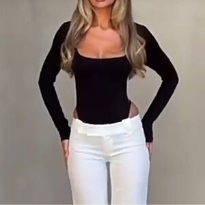 Long sleeve super sexy bodysuit top